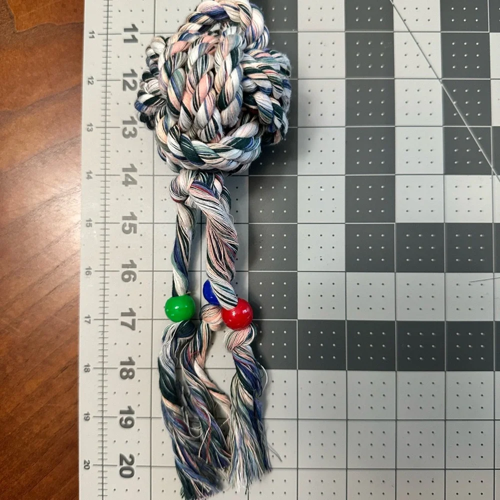 Handmade- Medium Colorful Rope Ball Parrot Bird Toy